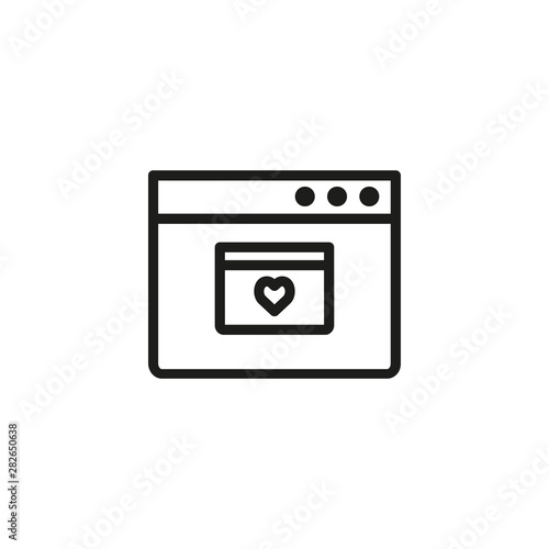 Online charity line icon. Heart, message, e-mail. Donation concept. Can be used for topics like interface, notification, help