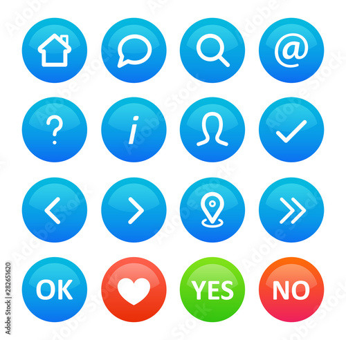 A set of round icon buttons...