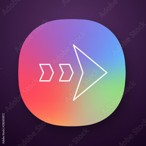 Free Download Dashed arrow app icon. Arrowhead showing right shift and direction. Rightward arrow. Indicator sign. Next. Motion symbol. UI/UX user interface. Web or mobile application. Vector isolated illustration - GFXLoad