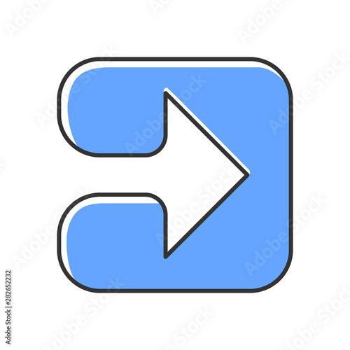 Blue arrow in square color icon. Play button. Forward indicator, right turn. Pointer symbol. Arrowhead indicating rightward. Next, forward arrow. Navigation cursor. Isolated vector illustration Free Download Blue arrow in square color icon. Play button. Forward indicator, right turn. Pointer symbol. Arrowhead indicating rightward. Next, forward arrow. Navigation cursor. Isolated vector illustration - GFXLoad