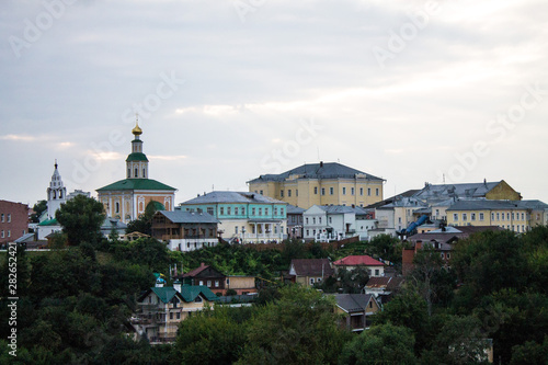 Panoramic view of the city of Vladimir, Russia summer a cloudy day on the background of green trees