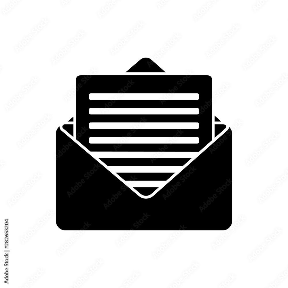 Glyph email icon. E-mail symbol simple vector graphic illustration isolated Glyph email icon. E-mail symbol simple vector graphic illustration isolated