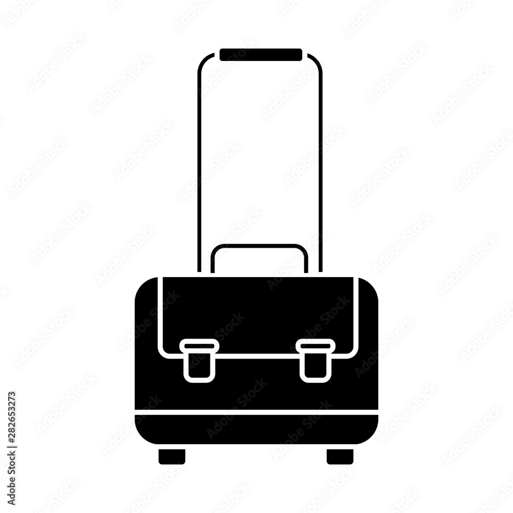 Glyph luggage icon. Brief case symbol. Travel bag button. Glyph luggage icon. Brief case symbol. Travel bag button.