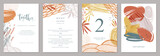 Invitation, menu, table number card design. 