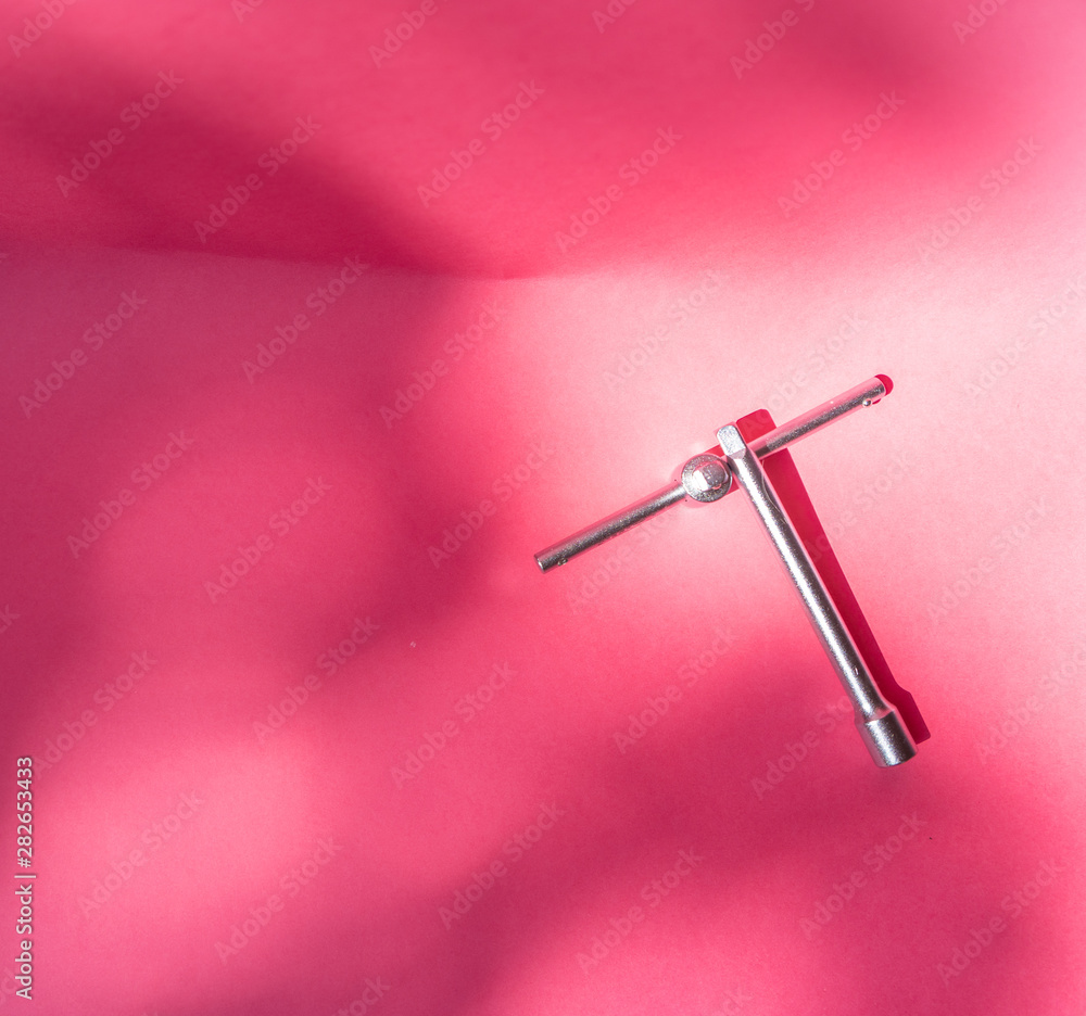 tool set on the rose backround tool set on the rose backround