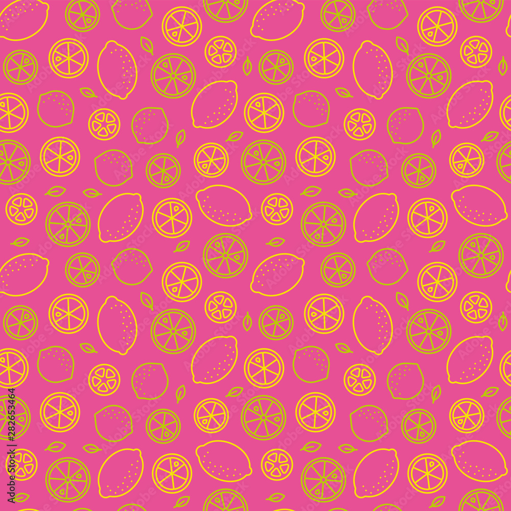 Lemons and limes citrus fruit icons seamless pattern vector illustration. Vibrant food wallpaper. Lemons and limes citrus fruit icons seamless pattern vector illustration. Vibrant food wallpaper.