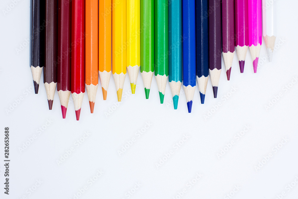 Color pencils isolated on neutral background. Back to school Color pencils isolated on neutral background. Back to school
