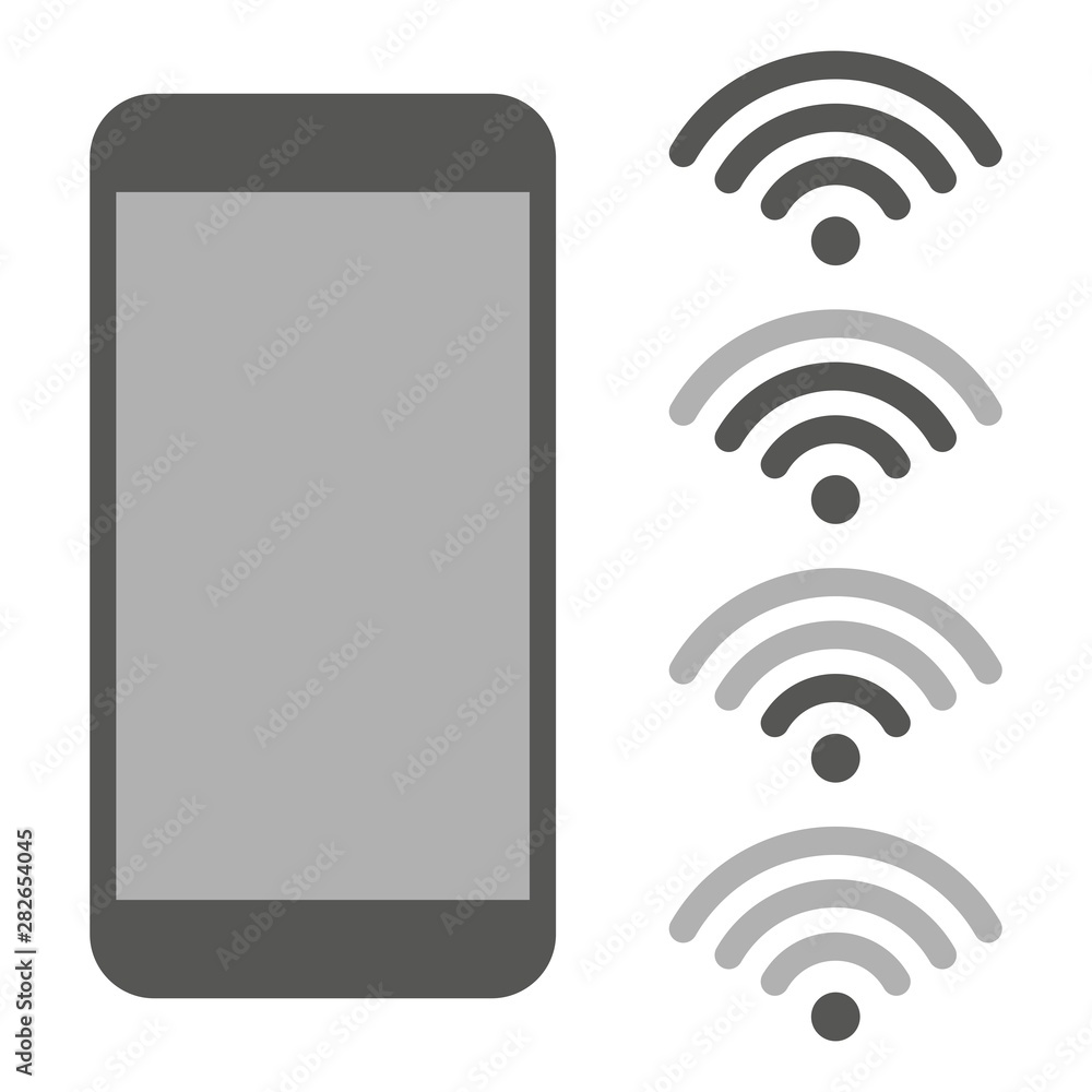 smart phone and wifi icon with different network signals.vector. smart phone and wifi icon with different network signals.vector.