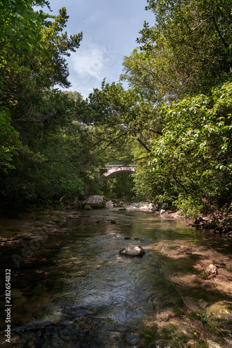 Brücke über den Fluss Siagne in Saint-Cézaire-sur-Siagne in der Provence