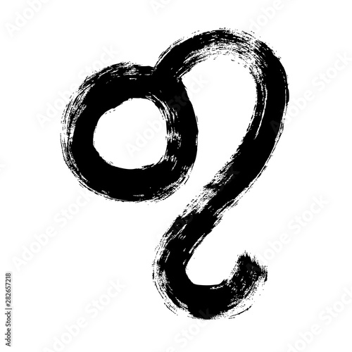 Leo zodiac sign. Hand painted design vector illustration. Leo horoscope sign, symbol, icon for your design. Hand drawn vector illustration