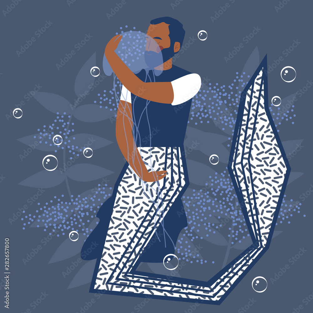 Merman. Men mermaid character design. Sea, ocean. Vector illustration ...