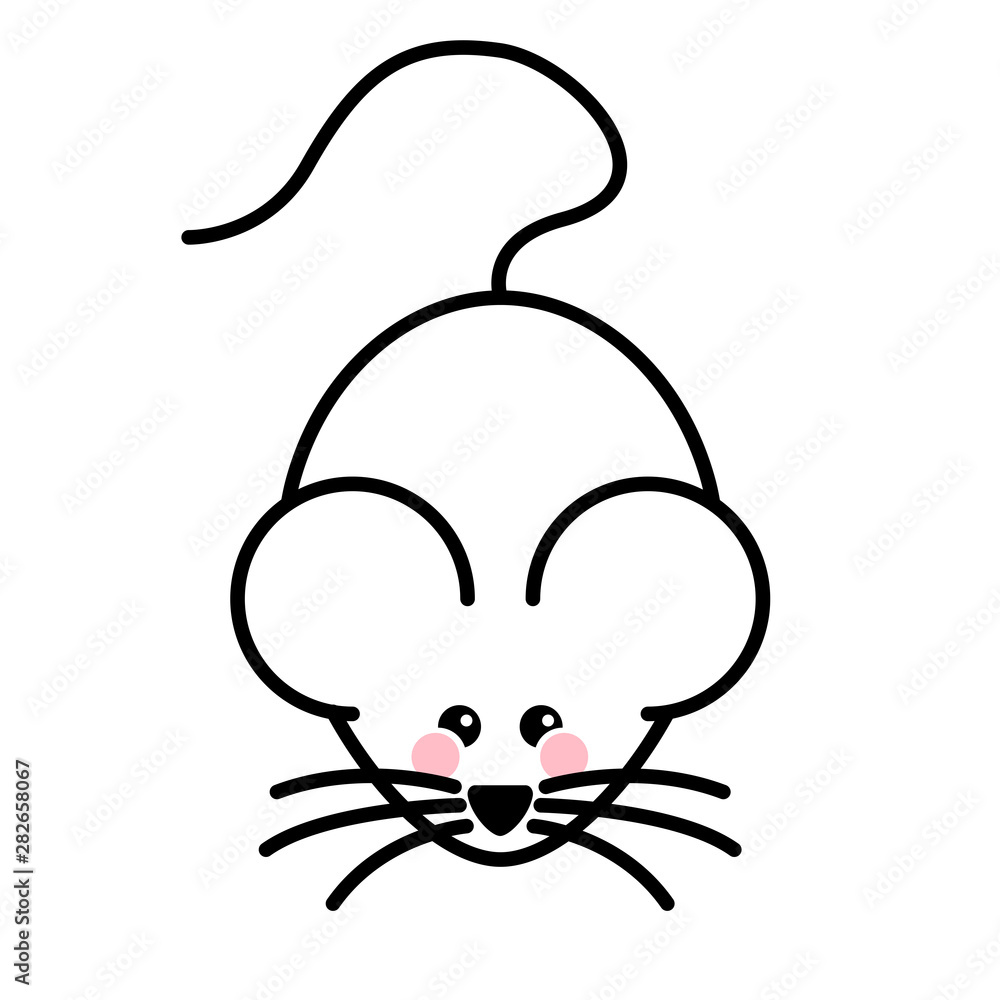 Mouse, rat. 2020 Chinese New year symbol. Happy new year. Cute mouse or rat. Line style. Vector illustration for t-shirt, greeting cards, warping paper Mouse, rat. 2020 Chinese New year symbol. Happy new year. Cute mouse or rat. Line style. Vector illustration for t-shirt, greeting cards, warping paper