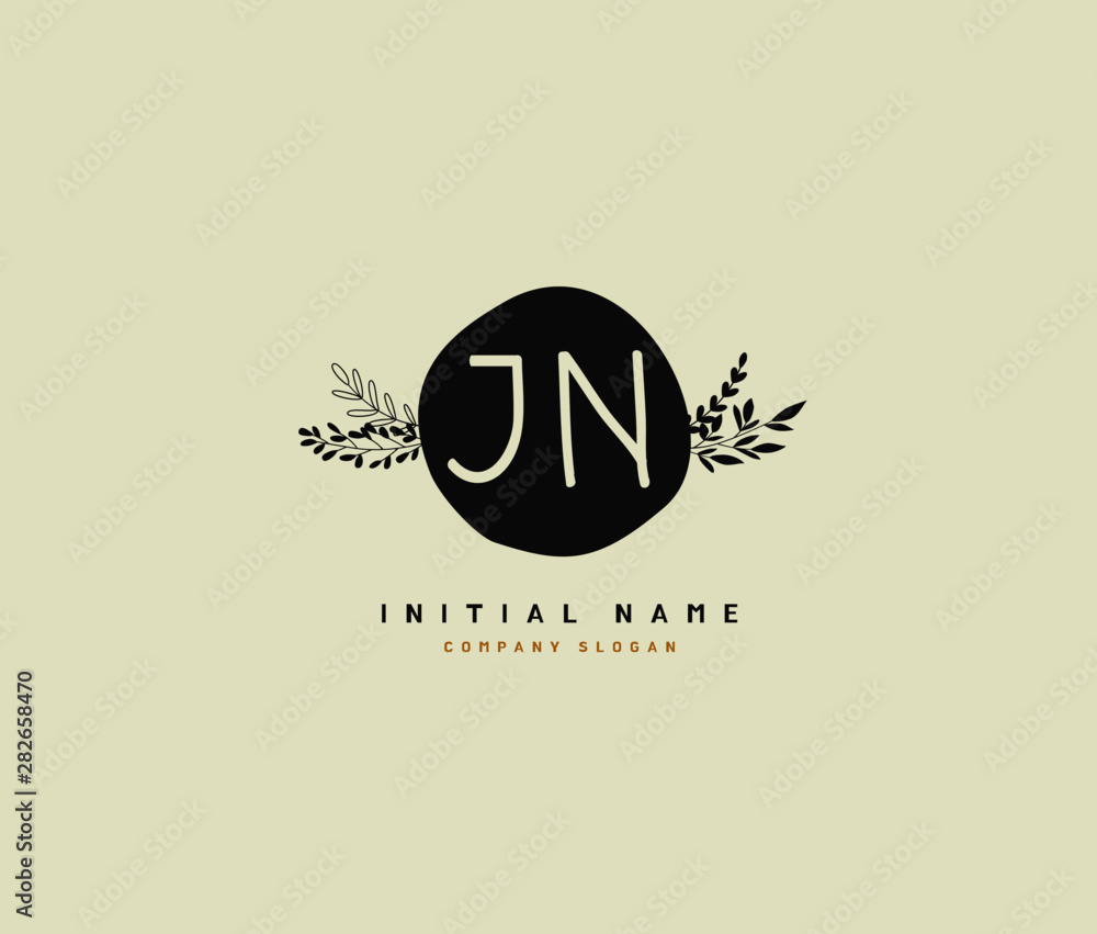 J N JN Beauty vector initial logo, handwriting logo of initial signature, wedding, fashion, jewerly, boutique, floral and botanical with creative template for any company or business. J N JN Beauty vector initial logo, handwriting logo of initial signature, wedding, fashion, jewerly, boutique, floral and botanical with creative template for any company or business.