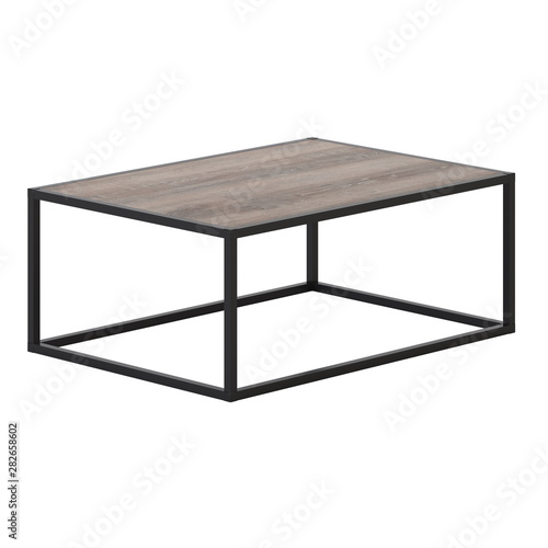 Coffee table isolated on white background. 3D rendering.