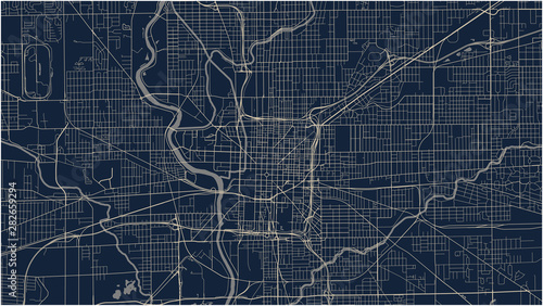 map of the city of Indianapolis, Indiana, USA photo