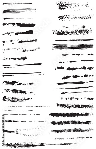 Wallpaper Mural Set of hand drawn decorative textured lines. Vector Illustrations isolated on white background Torontodigital.ca