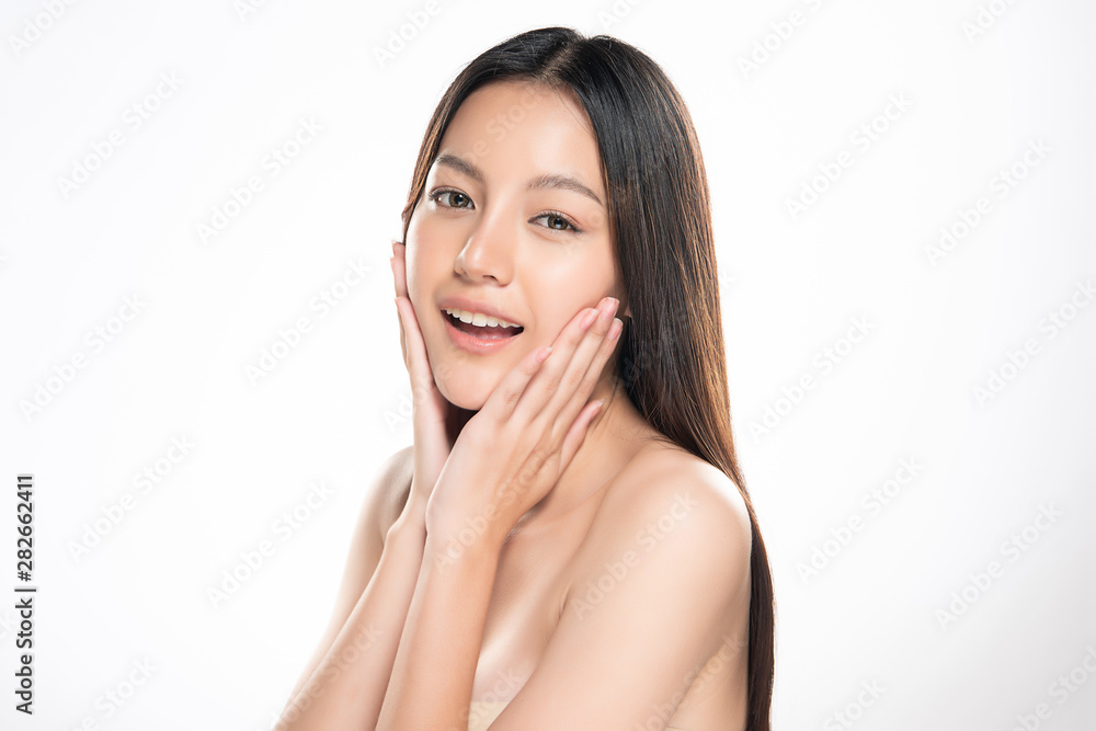 Beautiful Young Asian Woman with Clean Fresh Skin, Beautiful Young Asian Woman with Clean Fresh Skin,