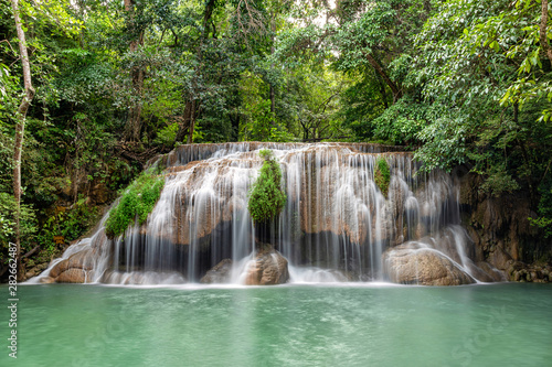 Erawan Waterfall, Erawan National Park in Kanchanaburi, Thailand © nuwatphoto