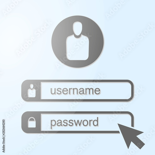website user account login interface with input fields vector illustration