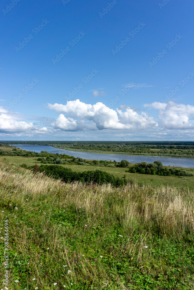Sky grass and river Sky grass and river