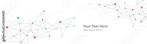 Futuristic crypto blockchain illustration. Vector global creative social network. Abstract polygonal background with lines and dots