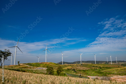 Khao Khao wind turbines on mountain, Phetchabun, Thailand