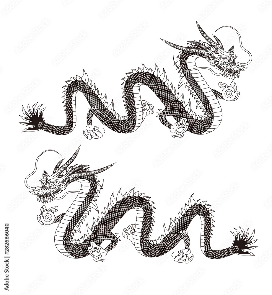 Obraz premium 龍のイラスト