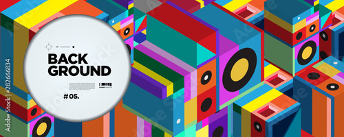 Colorful Abstract Banner Template with Dummy Text for Web Design, Landing page, and Print Material.