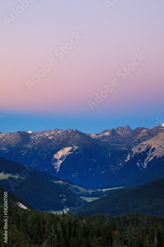 Mountain landscape. beautiful sunset in the alps