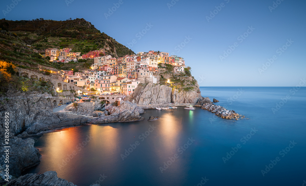 Manarola is the second-smallest of the famous Cinque Terre towns frequented by tourists.