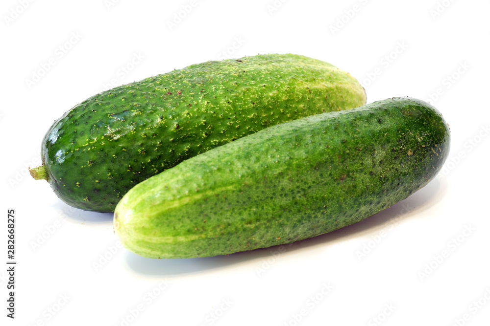Fresh organic cucumber on white background isolated close up Fresh organic cucumber on white background isolated close up