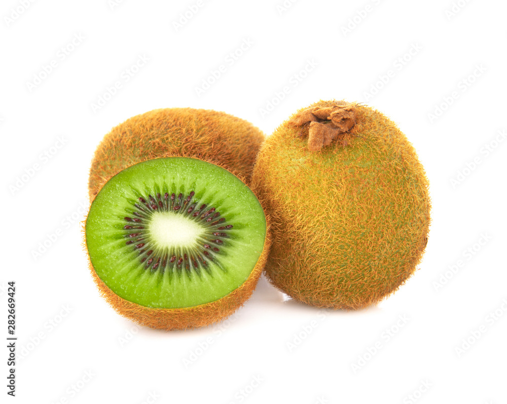 Slice of kiwi fruit isolated on white background Slice of kiwi fruit isolated on white background