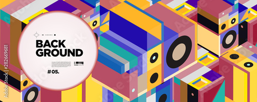 Colorful Abstract Banner Template with Dummy Text for Web Design, Landing page, and Print Material.