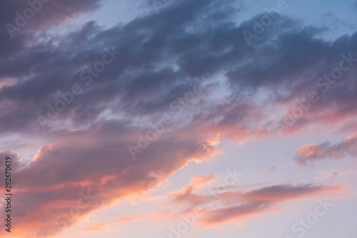 Beautiful sunset sky with clouds. Nature sky backgrounds. © Inga Av