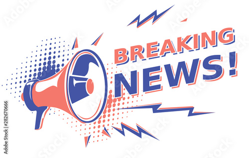 Breaking news - sign with megaphone