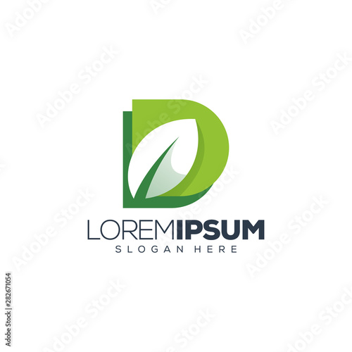 d leaf logo design vector illustration