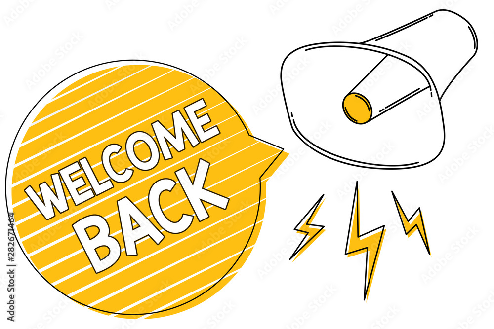 Welcome back handwritten text in speech bubble Vector Image