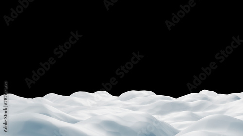 Snowdrift on black background 3D render © ArtBackground