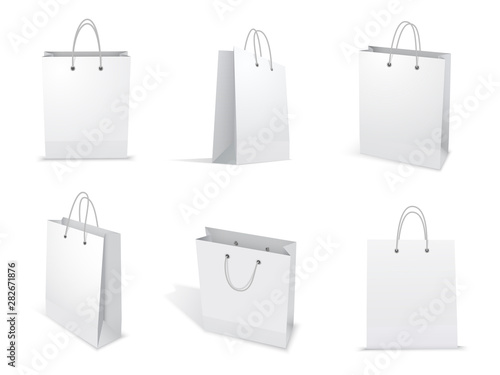 Paper bag for shopping set, packet template purchase