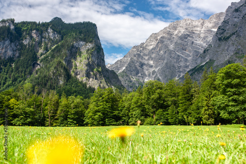 Blick auf die Watzmann Ostwand von der Halbinsel Hirschau aus gesehen photo