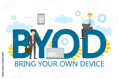BYOD bring your own device single word banner photo
