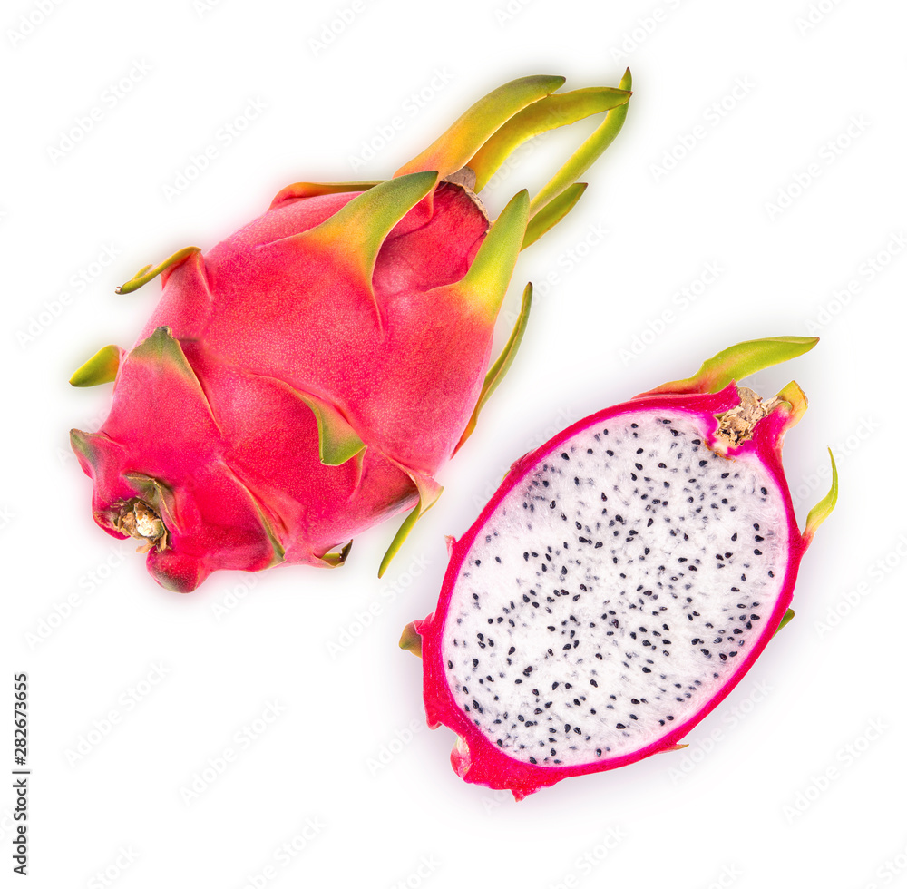 Dragon fruit, pitaya isolated on white background Dragon fruit, pitaya isolated on white background