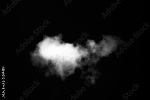 Close up White cloud on black background