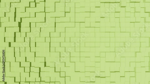 geometric green background of small cubes in motion - seamless looping (FULL HD)