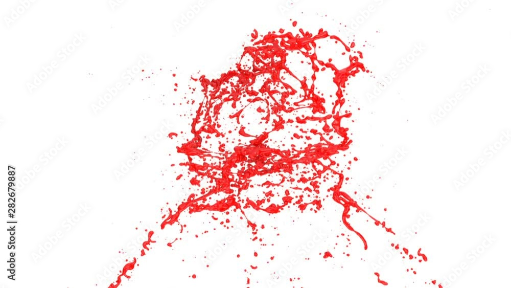 red color splashes collide in slow motion, alpha included (FULL HD) red color splashes collide in slow motion, alpha included (FULL HD)