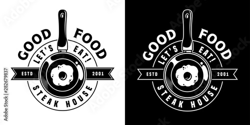 Vintage steak house monochrome print