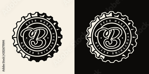 Vintage brewery monochrome print