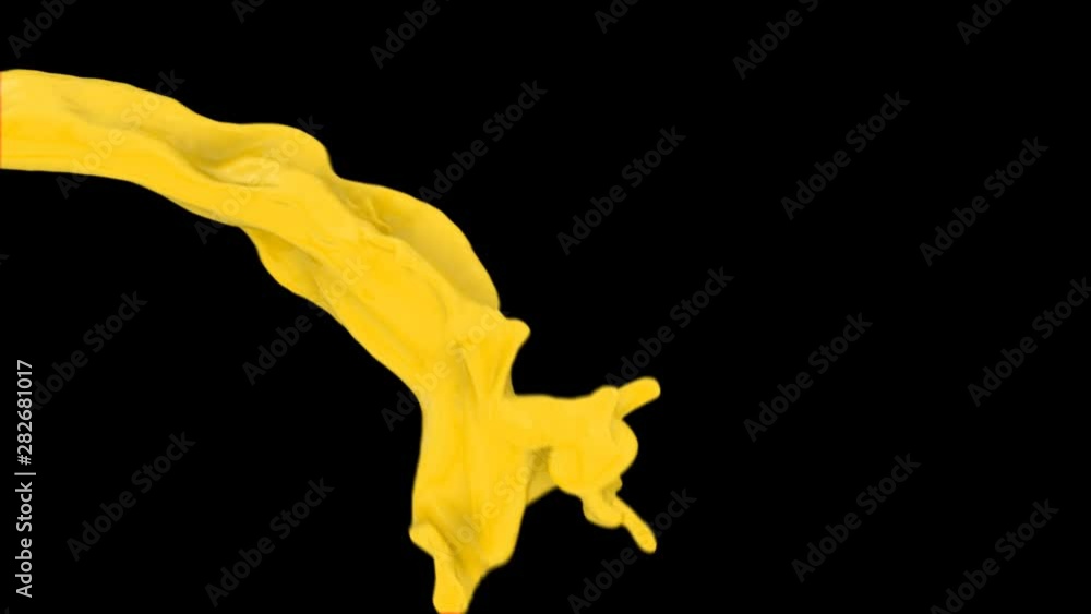turbulent yellow color flowing in slow motion, on black background (FULL HD) turbulent yellow color flowing in slow motion, on black background (FULL HD)