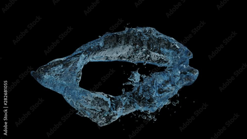 horizontal ring of light blue water transforms into drop - on black, + alpha horizontal ring of light blue water transforms into drop - on black, + alpha