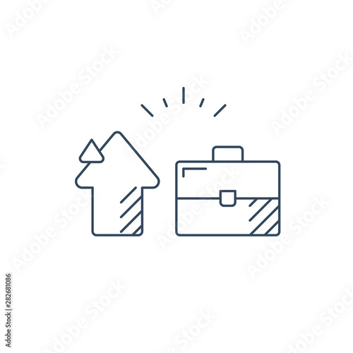 Investment concept, business development plan, market growth line icon